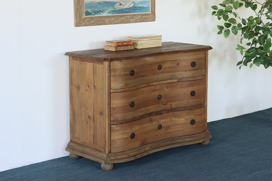 Bleached Pine 3-Drawer Chest