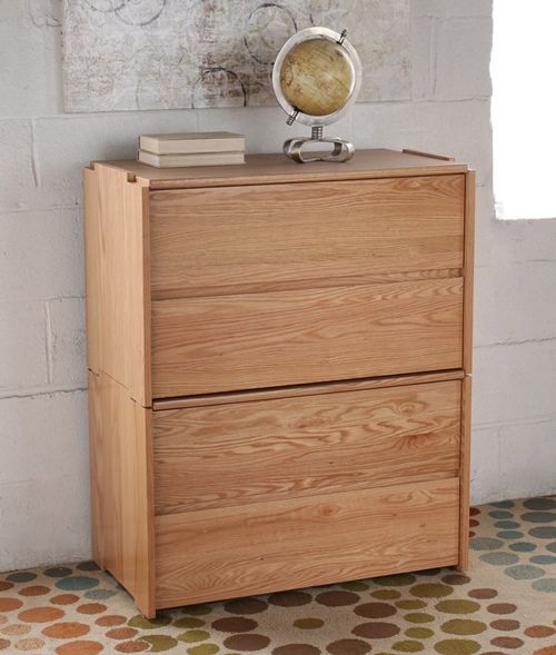 DR75 - Dorm Style Low Stackable Dresser STACKED