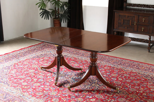 DT116 Rectangular Mahogany Double Pedestal Dining Table, Circa 1960