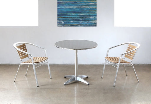 DT118 Allan Bistro Table in Stainless Steel and Aluminum
