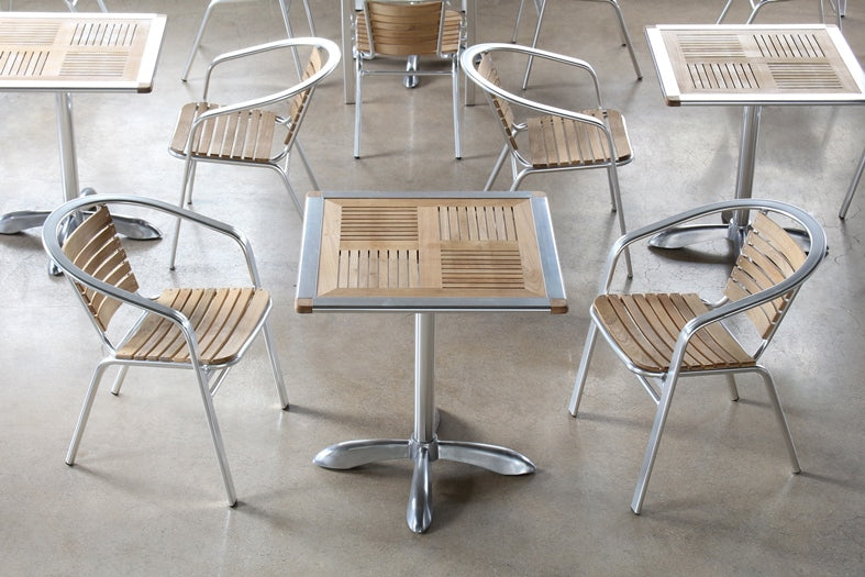 DT119 Teak and Aluminum Bistro Table 