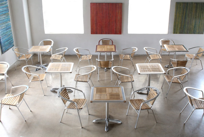 DT119 Teak and Aluminum Bistro Table 