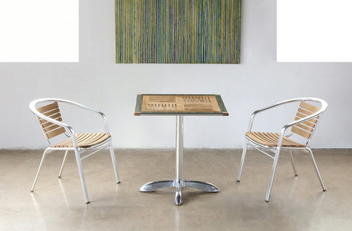DT119 Teak and Aluminum Bistro Table 