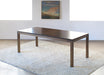 DT123 Mitchell Gold Parsons Dining Table in Vintage Brass with Sienna Finish