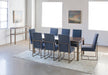 DT123 Mitchell Gold Parsons Dining Table in Vintage Brass with Sienna Finish