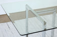 DT12 - Chrome Sawhorse Dining Table with Glass Top