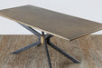 DT130 Industrial Iron and Brass Dining Table