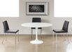 DT140 Saarinen Style Dining Table with White Wood Top