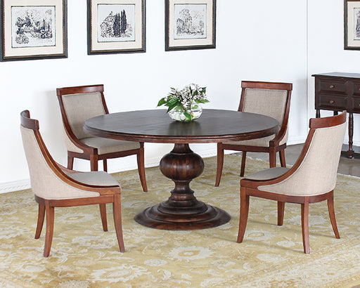 DT148 Magnolia Round Dining Table in Dark Oak