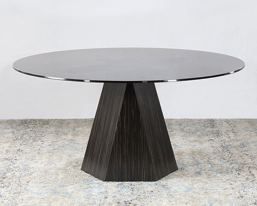 DT153 - Jet Variegated Pedestal Table With Smoke Glass Top