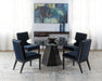 DT153 - Jet Variegated Pedestal Table With Smoke Glass Top