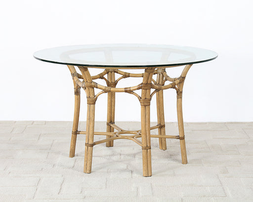 DT156 - Rattan Dining Table With 48-inches Round Glass Top