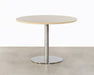 DT157 - Round Maple Top Cafe Table With Brushed Aluminum Base