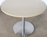DT157 - Round Maple Top Cafe Table With Brushed Aluminum Base