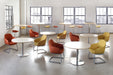 BT19 - Square Maple Top Bar Table With Brushed Aluminum Base