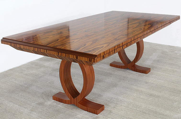 Burled Wood Biedermeier Style Expanding Conf Table