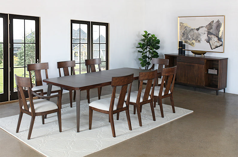 DT200 - Pfeiffer Point Dining Table With Iron Tapered Legs