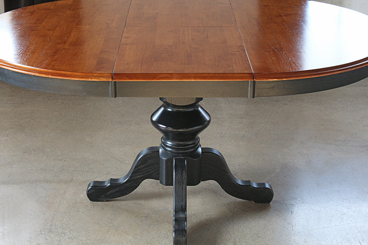 DT33 Antique Black Pedestal Dining Table