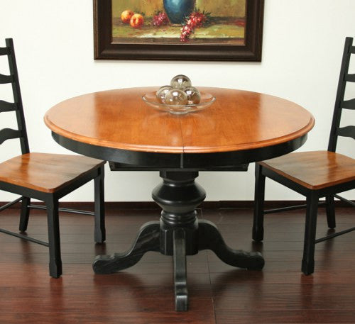 DT33 Antique Black Pedestal Dining Table