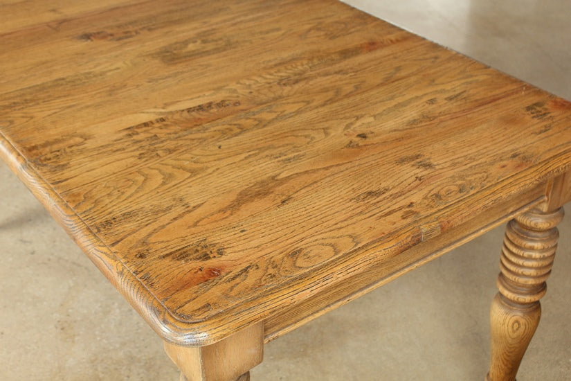 Turned Leg Oak Dining Table