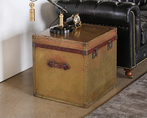 ET115 Vintage Brass Trunk End Table 