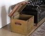 ET115 Vintage Brass Trunk End Table 