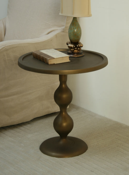 Marlow Matte Brass Baroque Side Table