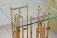 ET353 Bamboo Accent Table with Glass Top