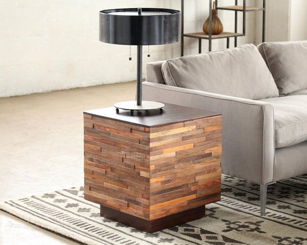 ET365 Recycled Wood Block Side Table 