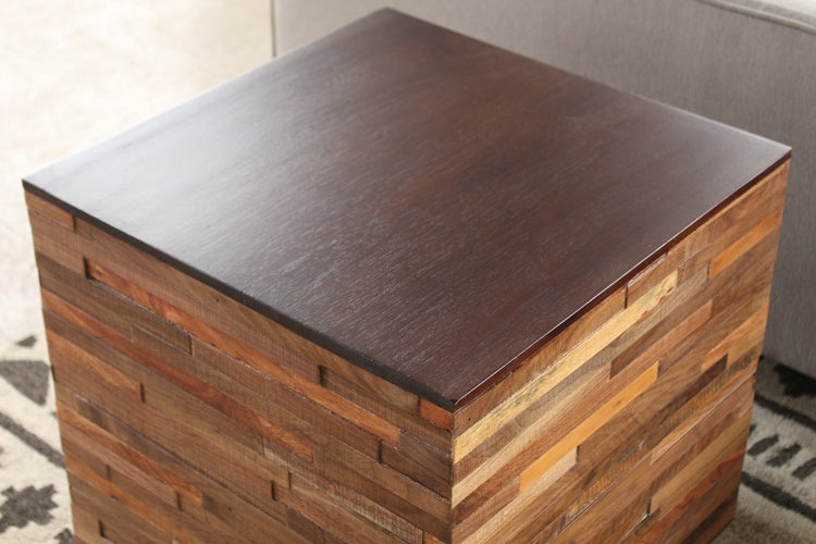 ET365 Recycled Wood Block Side Table 
