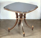 ET382 Ebony End Table with Antique Brass Accents 