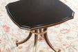 ET382 Ebony End Table with Antique Brass Accents 