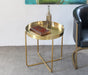 Gold Brushed Stainless Steel Dish Side Table