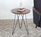 ET390 Solo End Table with Walnut Top and Black Metal Base