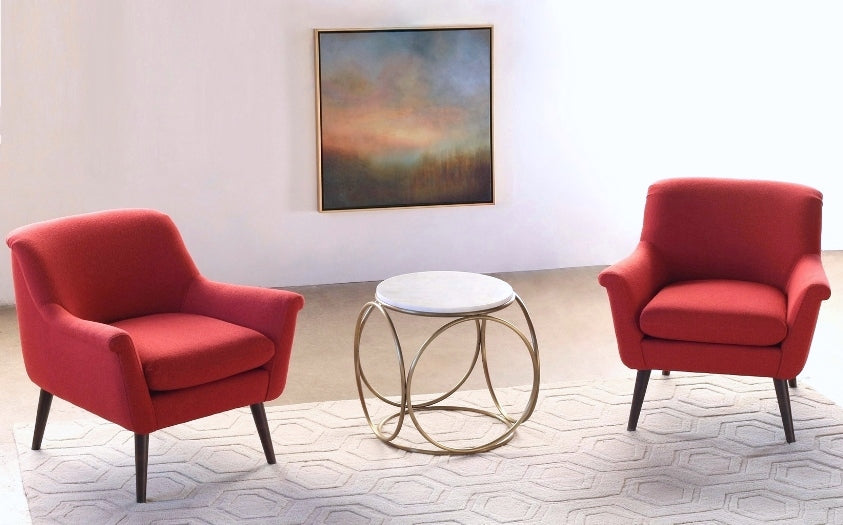ET397 Circles Side Table with White Stone Top