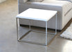 ET409 High Gloss White End Table with Stainless Steel Base