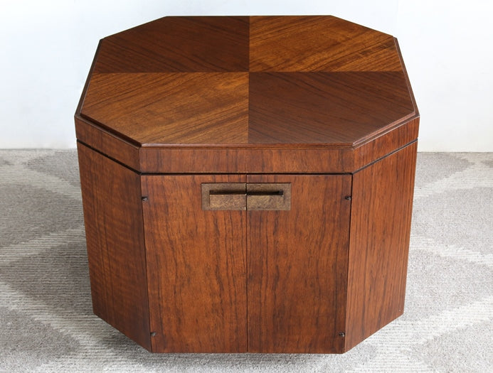 ET411 Mid-Century Octagonal Wood Founders Side Table, Vintage 1960's 