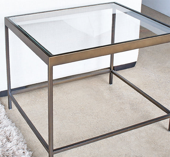 ET417 Mitchell Gold Vienna Side Table in Antique Brass 