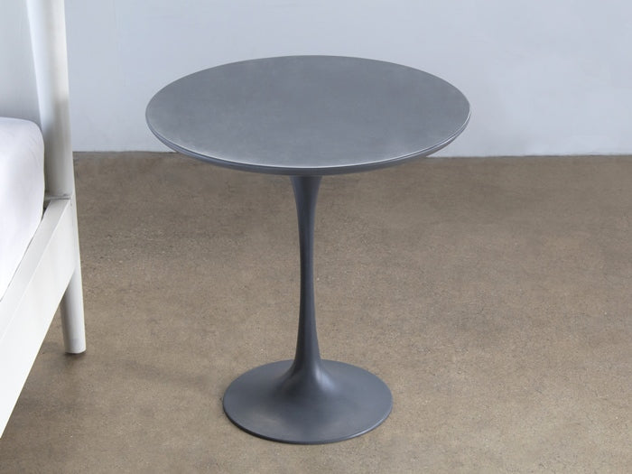 ET418 Steel Gray Saarinen Style Tulip End Table 