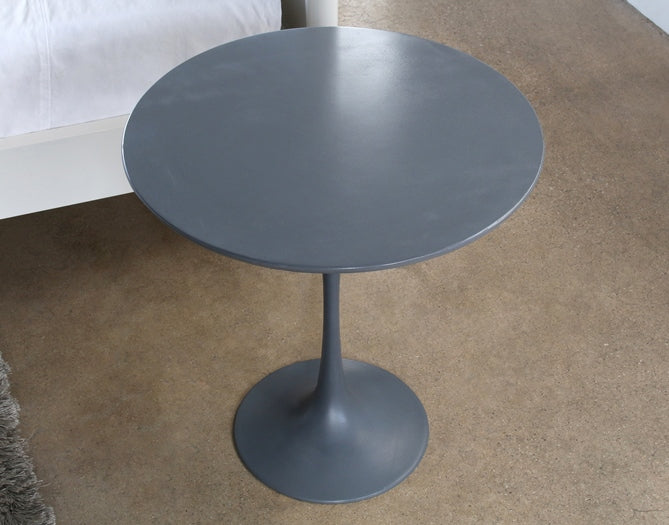 ET418 Steel Gray Saarinen Style Tulip End Table 