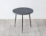 ET431 Medium Black Marble End Table with Hammered Steel Base 