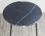 ET431 Medium Black Marble End Table with Hammered Steel Base 