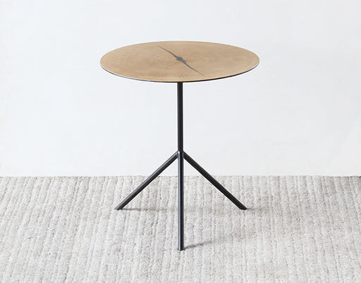 ET434 White Oak Tripod End Table with Steel Legs