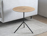 ET434 White Oak Tripod End Table with Steel Legs