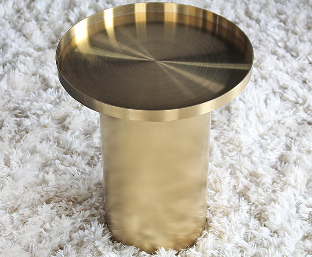 ET435 Titanium Gold Drum End Table