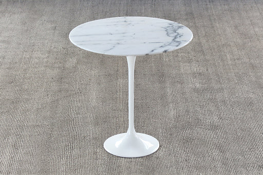 ET450 Saarinen Style Tulip End Table with White Stone Top
