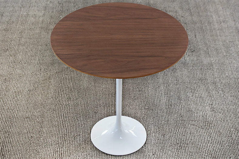 ET451 Saarinen Style Tulip End Table with Walnut Top