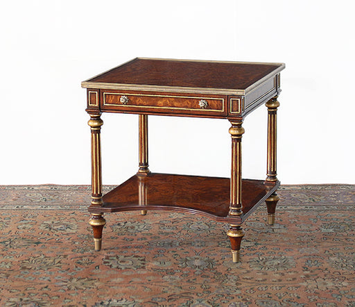 ET454 Gilt Mahogany End Table with Fluted Legs 
