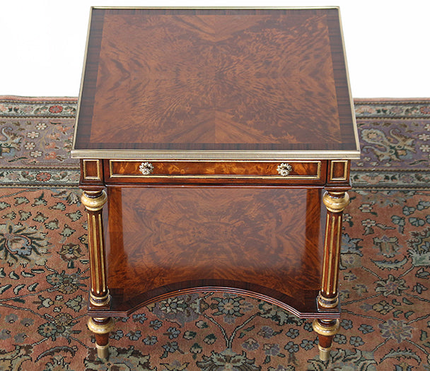 ET454 Gilt Mahogany End Table with Fluted Legs 