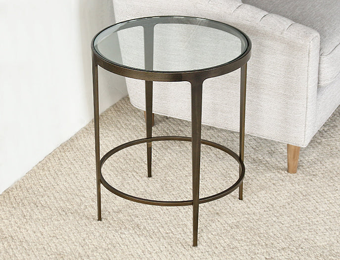 ET456 Roundabout End Table in Antique Pewter 